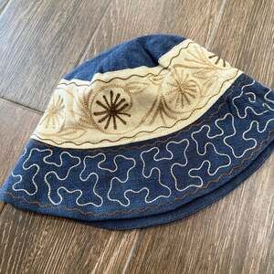 Retro Gypsy Rose Handmade In Napal Denim Bucket Hat hippie boho festival